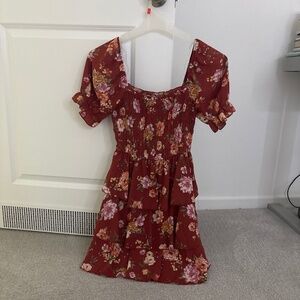 Red Floral Mini Dress